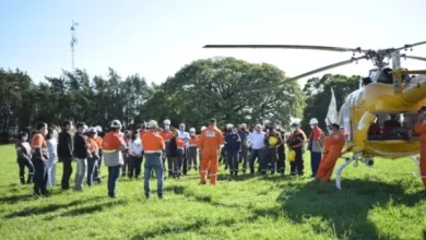 El servicio de aeroemergencia de arcelormittal acindar deriva a un centro médico de alta complejidad, de rosario.
