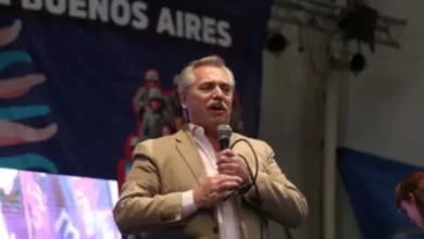 El presidente Alberto Fernández en un encuentro con el Movimiento Evita