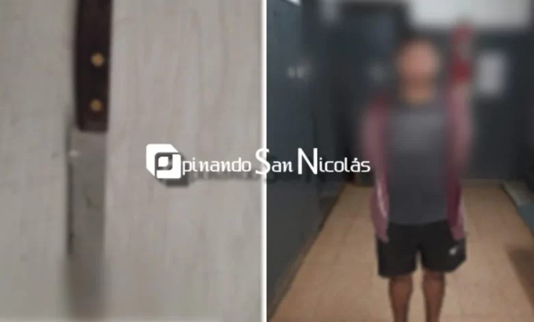 Llevaba un cuchillo y fue detenido