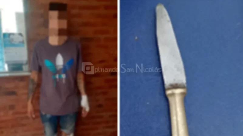 Agredió a un hombre con un cuchillo en la vía pública