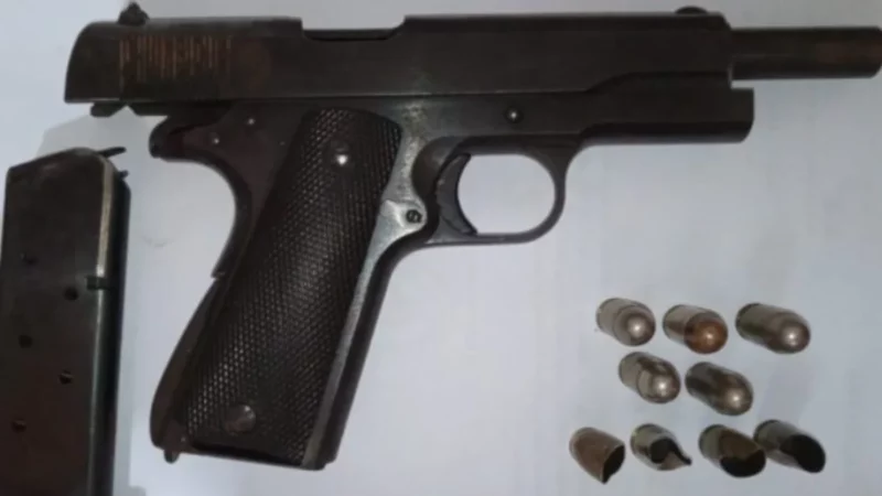 Arma utilizada para efectuar el disparo en el mes de marzo.