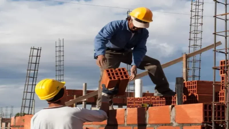 construcción cayó en febrero