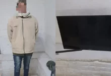 Detenido con un televisor