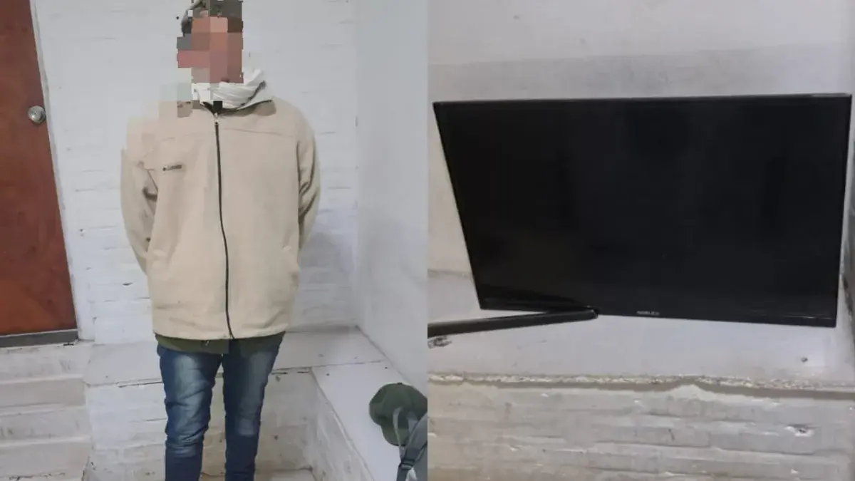Detenido con un televisor
