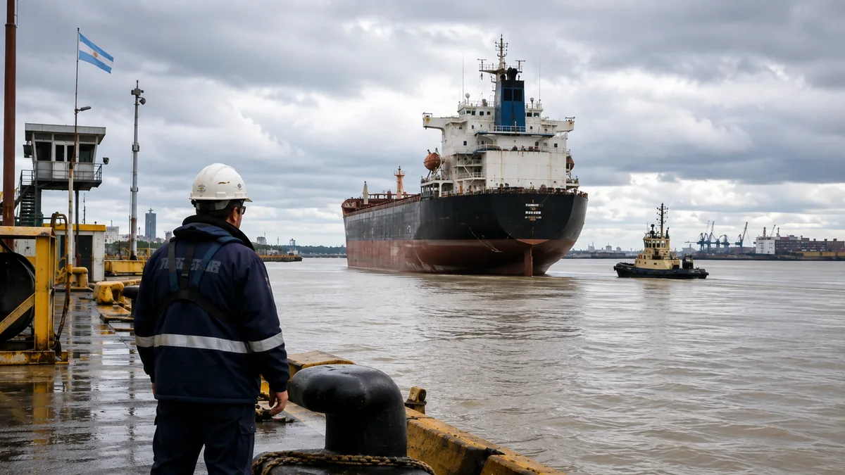protesta en los puertos argentinos